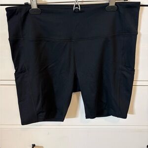 Zella Black High-Waist Bike Shorts with Side Pockets